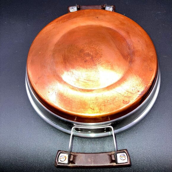 1950's Presto Twin Bakelite Handle Copper Core Skillet With Lid - Picture 9 of 11